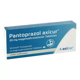 PANTOPRAZOL axicur 20 mg gastrorezistentne tablete, 14 kom