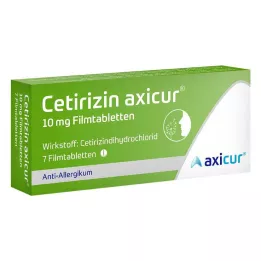 CETIRIZIN axicur 10 mg filmsko obložene tablete, 7 kom