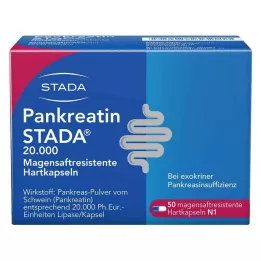 PANKREATIN STADA 20.000 gastrorezistentnih trdih kapsul, 50 kos