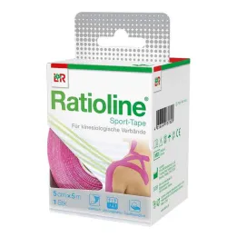 Športni trak Ratioline 5 cmx5 m roza, 1 kos