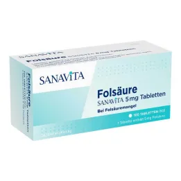 Folna kislina Sanavita 5 mg tablete, 100 kom