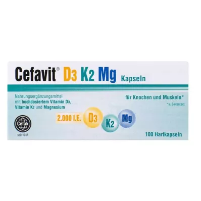 CEFAVIT D3 K2 Mg 2.000 IE trde kapsule, 100 kosov CEFAVIT D3 K2 Mg 2.000 IE trde kapsule, 100 kosov