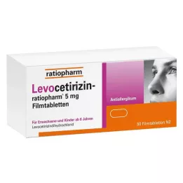 LEVOCETIRIZIN-ratiopharm 5 mg filmsko obložene tablete, 50 kos