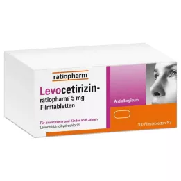 LEVOCETIRIZIN-ratiopharm 5 mg filmsko obložene tablete, 100 kos