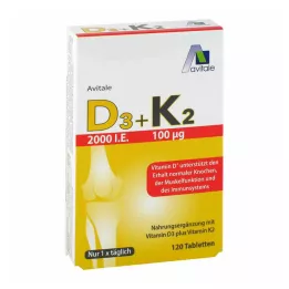 Vitamin D3+K2 2000 IE, 120 kos