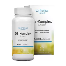 SANHELIOS Vitamin D3 Sončni vitaminski kompleks s K2, 80 kos