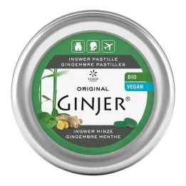 Ginger Ginjer pastile Organic Mint, 40 g