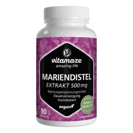 MARIENDISTEL 500 mg izvleček, veganske kapsule z visokim odmerkom, 90 kos