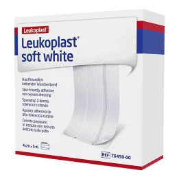 Leukoplast mehki beli omet 4 cm x 5 m v roli, 1 kos