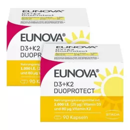 EUNOVA DuoProtect D3+K2 1.000 IE/80 μg kapsule combo, 2x90 kos