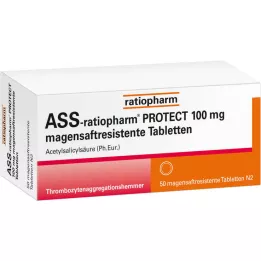 ASS-ratiopharm PROTECT 100 mg tablete za želodčni sok, 50 kos