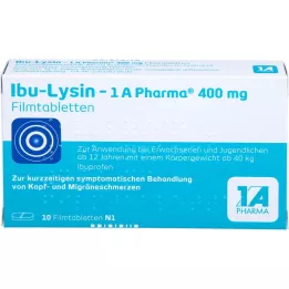 IBU-LYSIN 1A Pharma 400 mg filmsko obložene tablete, 10 kos