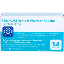 IBU-LYSIN 1A Pharma 400 mg filmsko obložene tablete, 20 kos