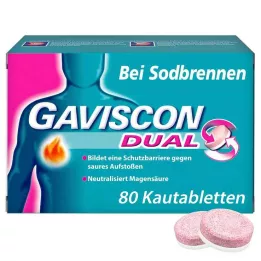 GAVISCON Dvojne 250 mg/106,5 mg/187,5 mg žvečljive tablete, 80 kosov