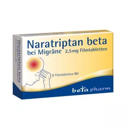 NARATRIPTAN beta za migreno 2,5 mg filmsko obložene tablete, 2 kom