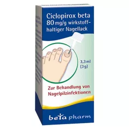 CICLOPIROX beta 80 mg/g učinkovina lak za nohte, 3,3 ml