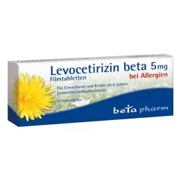 Levocetirizin beta 5 mg filmsko obložene tablete (6 kosov)