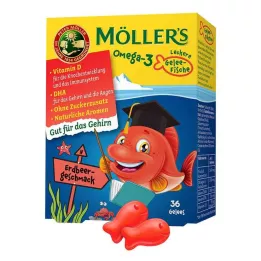MÖLLERS Omega-3 Jelly Fish Strawberry žvečljive tablete, 36 kos