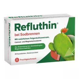 REFLUTHIN žvečljive tablete proti zgagi sadje, 48 kom