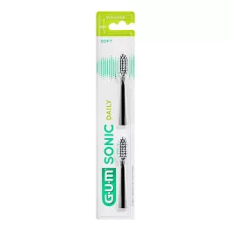 GUM SONIC DAILY Nadomestne glave ščetke črne, 2 kosa