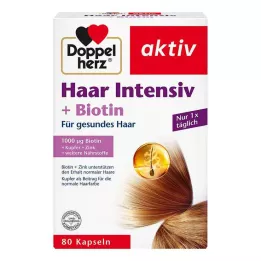 DOPPELHERZ Hair Intensive+Biotin kapsule, 80 kos