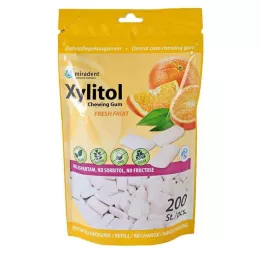 MIRADENT Polnilo za žvečilni gumi Xylitol sveže sadje, 200 kos
