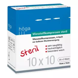 VLIESSTOFF-KOMPRESSEN sterilni 10x10 cm 4-kratni, 25X2 kos