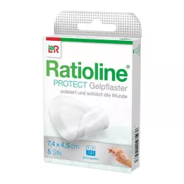 RATIOLINE protect gel obliž 4,5x7,4 cm, 5 kos