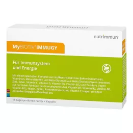 MYBIOTIK IMMUGY Kombinirano pakiranje 15x2 g+30 kapsul, 1 kos