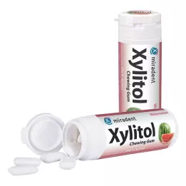 MIRADENT Ksilitol žvečilni gumi Lubenica, 30 kos