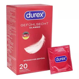 DUREX Klasični kondomi Gefühlsecht, 20 kos