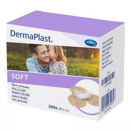 DERMAPLAST SOFT Spoti gips okrogli 22 mm, 200 kos