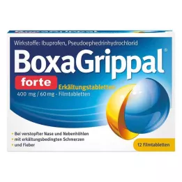 BOXAGRIPPAL forte tablete proti prehladu. 400 mg/60 mg FTA, 12 kos