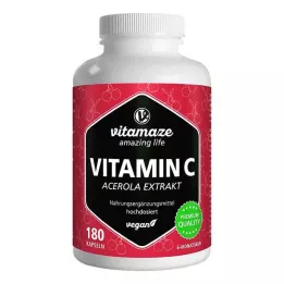 VITAMIN C 160 mg izvleček acerole čiste veganske kapsule, 180 kos