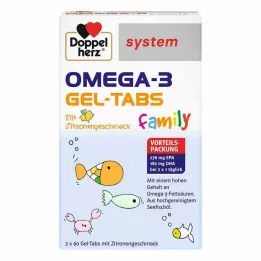 DOPPELHERZ Omega-3 Gel-Tabs družinski sistem, 120 kos