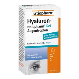 HYALURON-RATIOPHARM Gel kapljice za oči, 2X10 ml