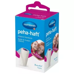 PEHA-HAFT Fiksacijski povoj brez lateksa 8 cmx4 m OTC, 1 kos