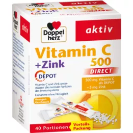 DOPPELHERZ Vitamin C 500+Zinc Depot DIRECT Peleti, 40 kos