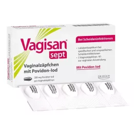 VAGISAN sept vaginalne svečke s povidon-jodom, 5 kos
