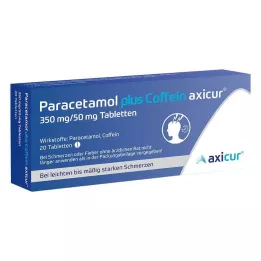 PARACETAMOL plus kofein axicur 350 mg/50 mg tabl., 20 kos