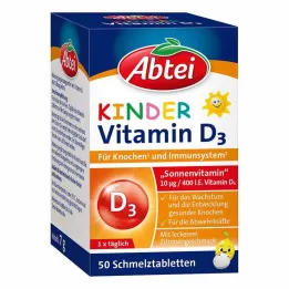 Abbey otroške topljive tablete vitamina D3, 50 kos