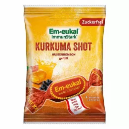 EM-EUKAL Bonboni Turmeric Shot polnjeni brez sladkorja, 75 g