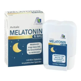Melatonin 1 mg mini tablete v dozirniku, 120 kos