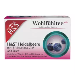 H&S Borovnica z vitamini B cink in selen Fbtl., 20X2,5 g