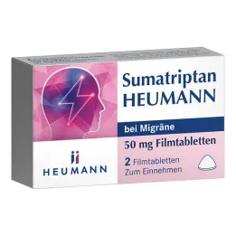 Sumatriptan Heumann za migrene 50 mg filmsko obložene tablete 2 kos