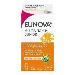 Eunova Junior žvečljive tablete z okusom pomaranče, 100 kos
