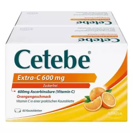 CETEBE Extra-C 600 mg žvečljive tablete, 120 kos