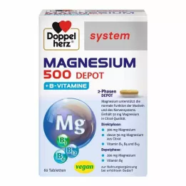 DOPPELHERZ Magnezij 500 Depot sistem tablete, 60 kos