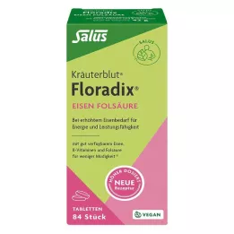 FLORADIX Železo folna kislina tablete, 84 kos