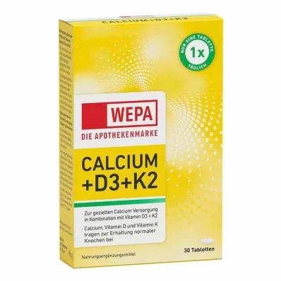 Wepa Kalcij + D3 + K2 tablete, 30 kos Wepa Kalcij + D3 + K2 tablete, 30 kos